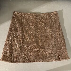 ANIMARI Sequin Mini Skirt in Gold